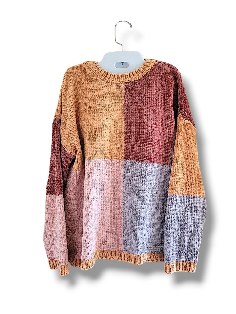 Andrée by Unit | Colorblock Chenille Oversized Boxy Knit Sweater Medium